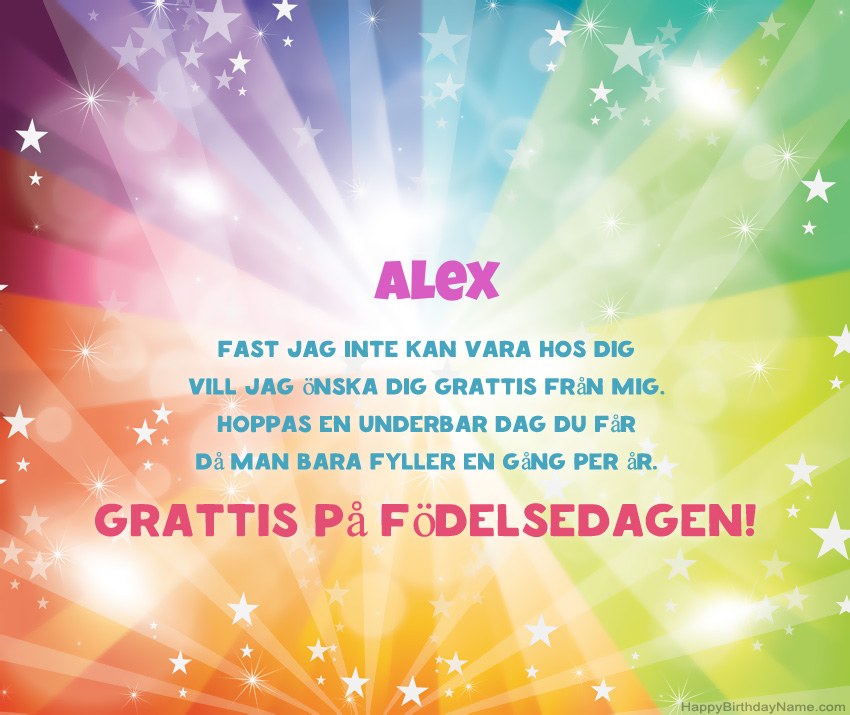 Vackra födelsedagkort för Alex