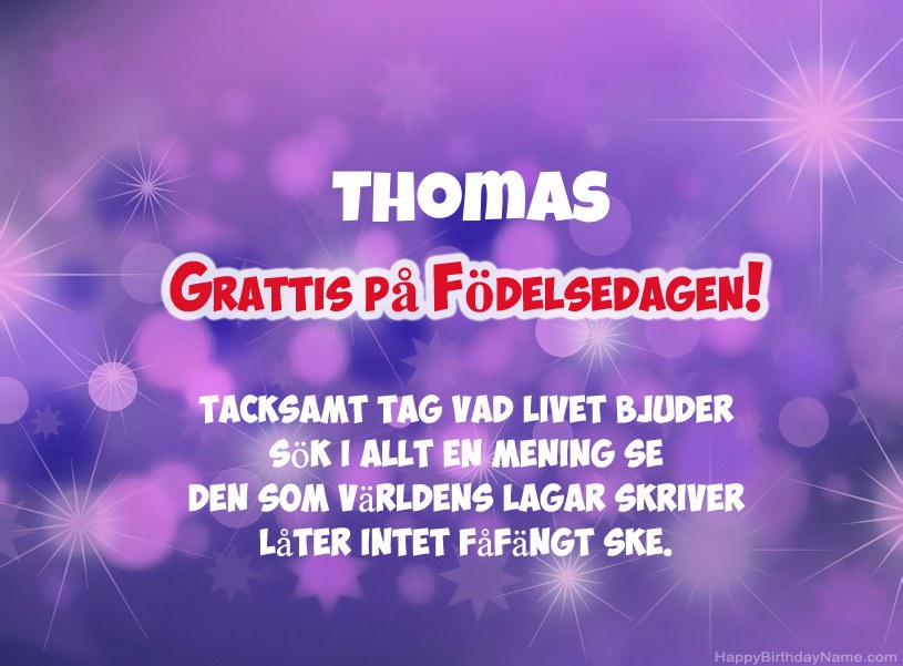 Vackra bilder för Grattis på Thomas