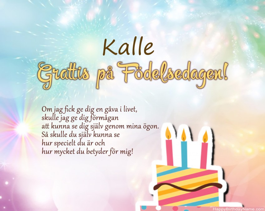 Grattis på födelsedagen Kalle i vers