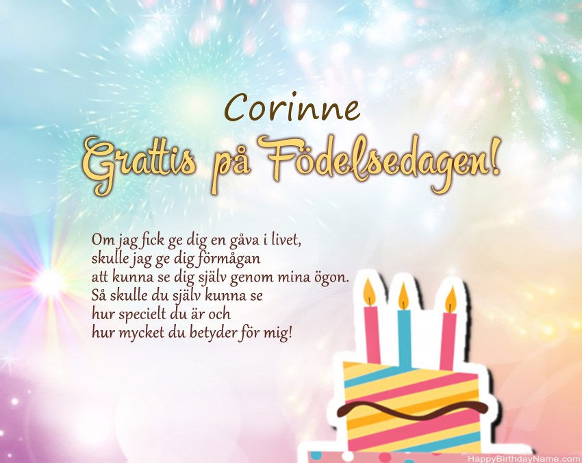 Grattis på födelsedagen Corinne i vers