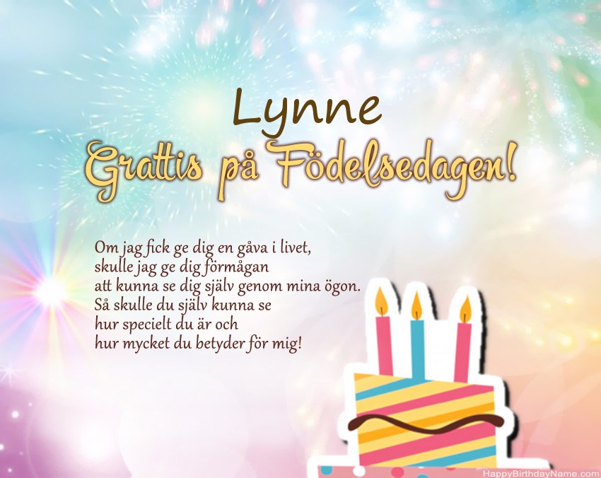 Grattis på födelsedagen Lynne i vers