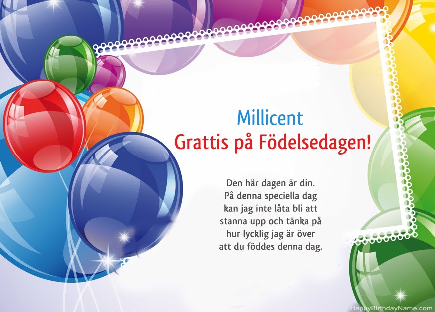 Grattis på Födelsedagen Millicent!