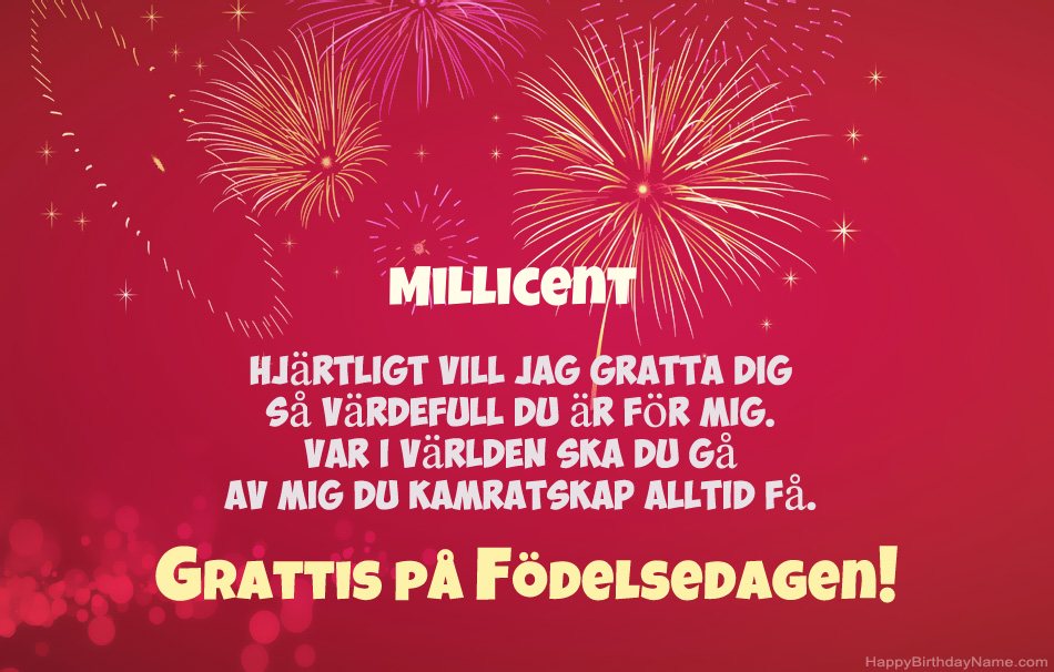 Grattis på födelsedagen Millicent, vackra dikter