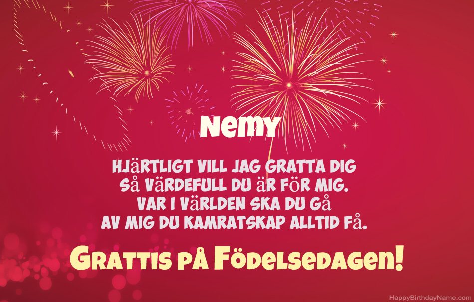 Grattis på födelsedagen Nemy, vackra dikter