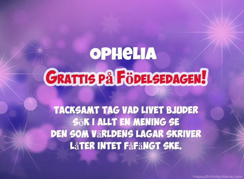 Vackra bilder för Grattis på Ophelia