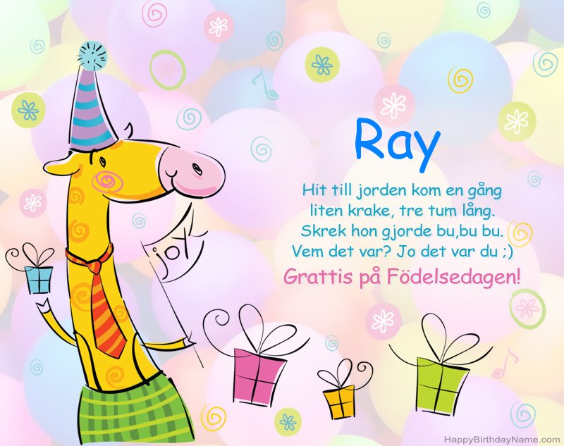 Barns gratulationer till Grattis på födelsedagen till Ray