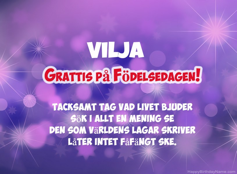 Vackra bilder för Grattis på Vilja