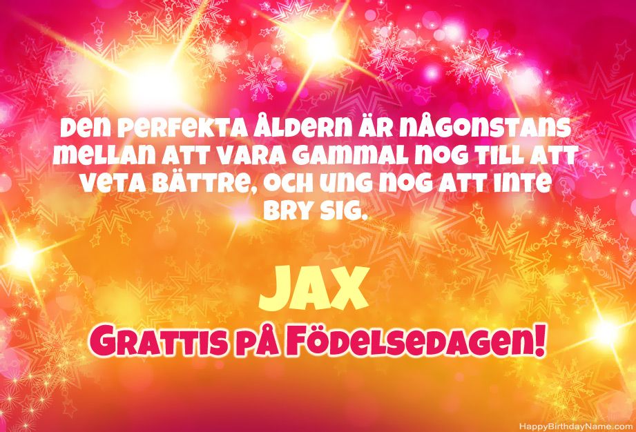Kul grattis till Grattis på Jax