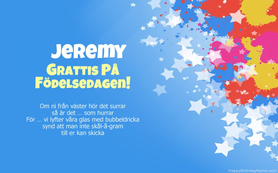 Grattis till födelsedagen till Jeremys