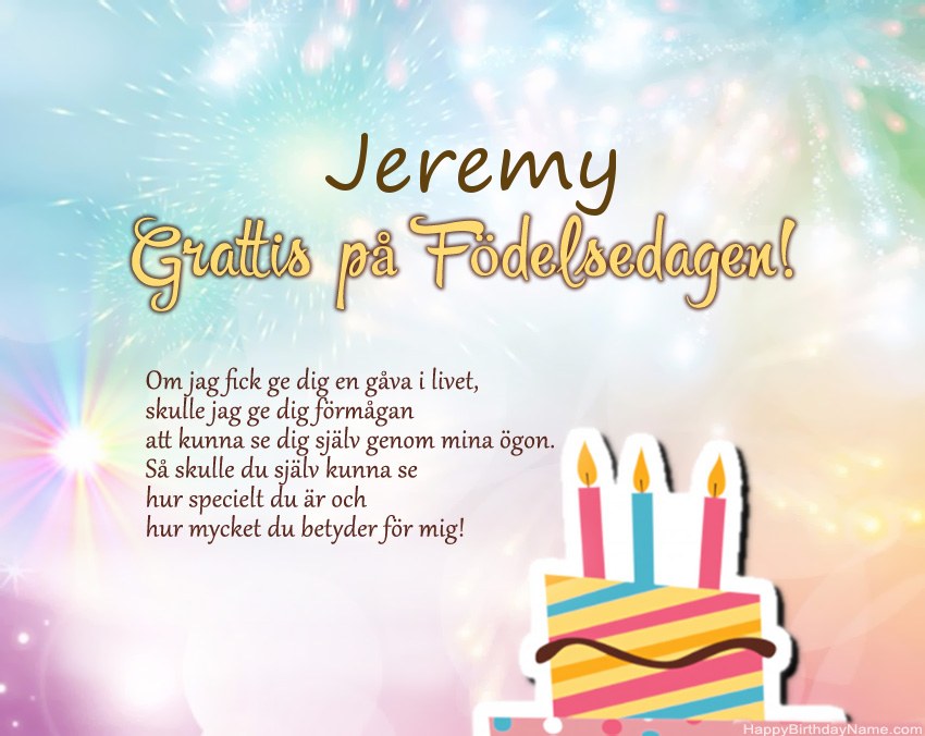 Grattis på födelsedagen Jeremy i vers