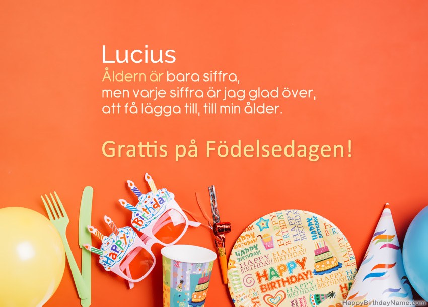 Grattis på födelsedagskort för Lucius