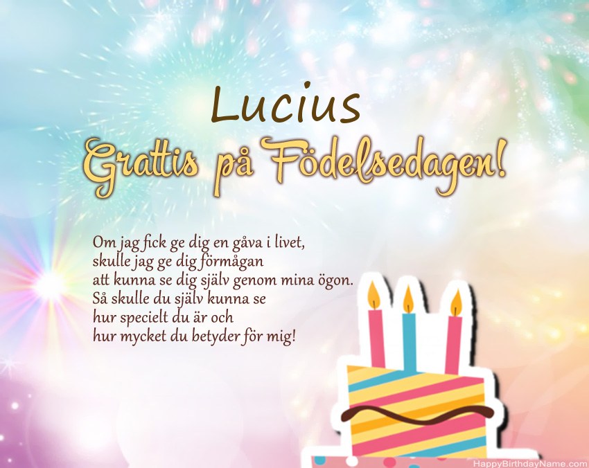 Grattis på födelsedagen Lucius i vers