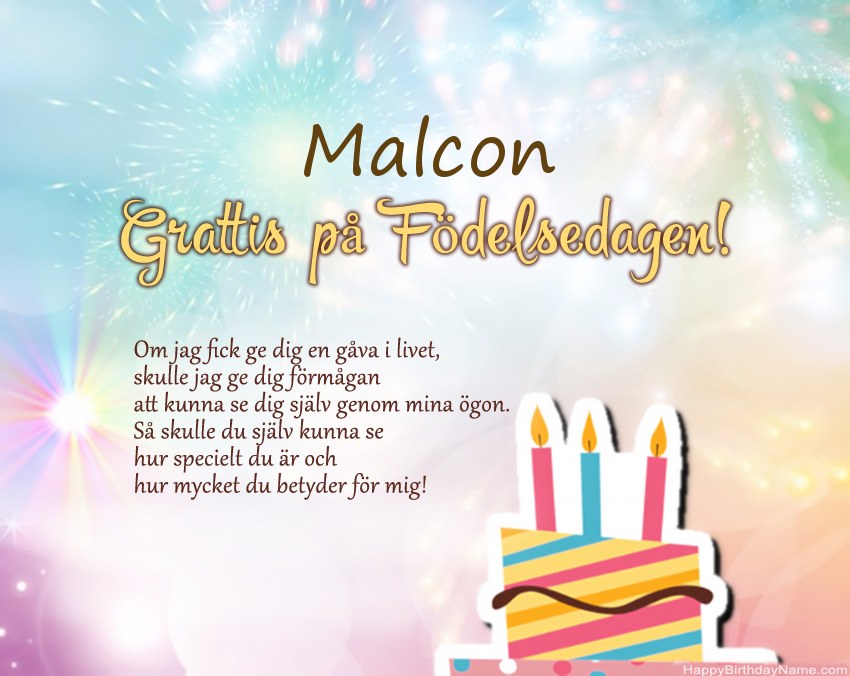 Grattis på födelsedagen Malcon i vers