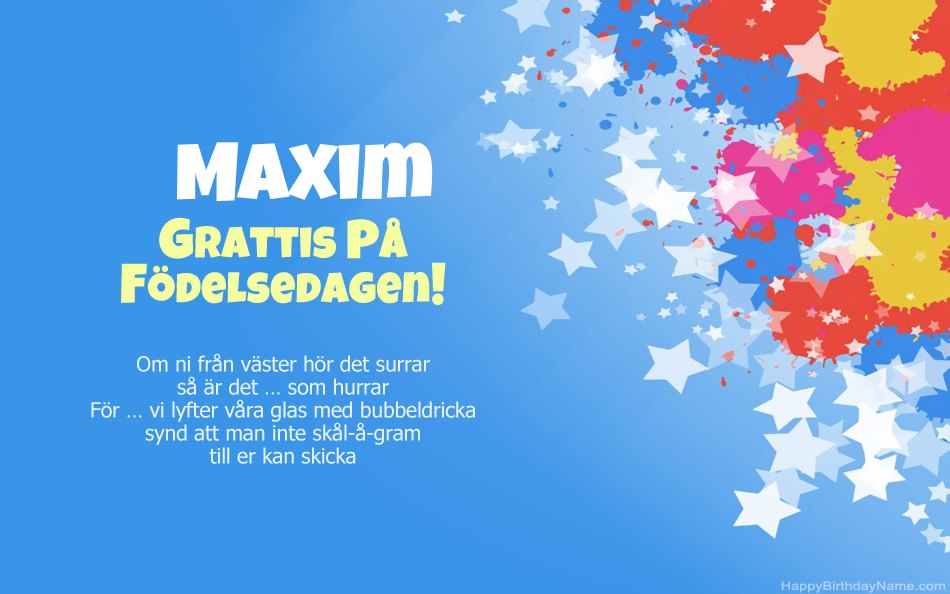Grattis till födelsedagen till Maxims
