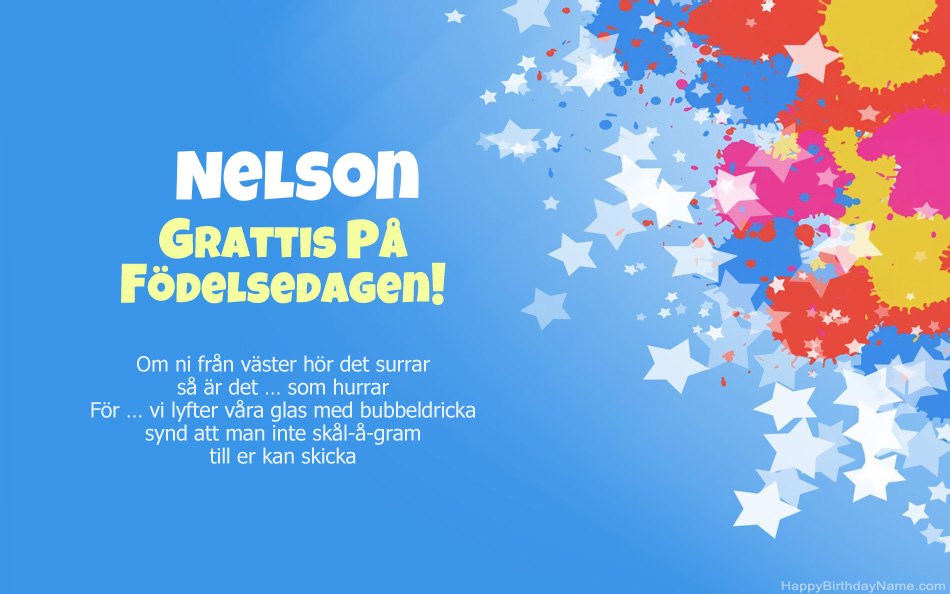 Grattis till födelsedagen till Nelsons