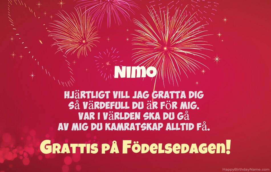 Grattis på födelsedagen Nimo, vackra dikter