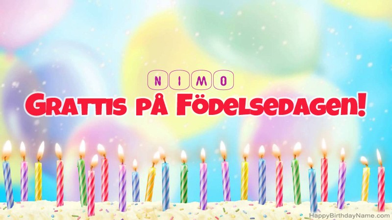 Roliga födelsedagkort för Nimo