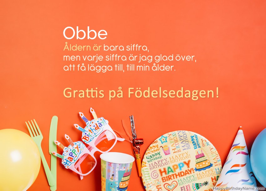 Grattis på födelsedagskort för Obbe