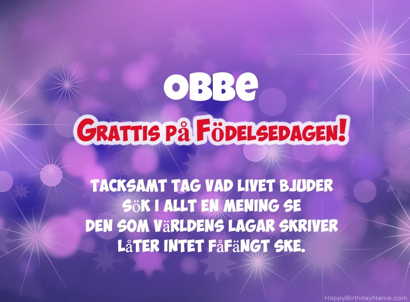 Vackra bilder för Grattis på Obbe
