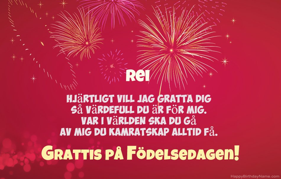 Grattis på födelsedagen Rei, vackra dikter