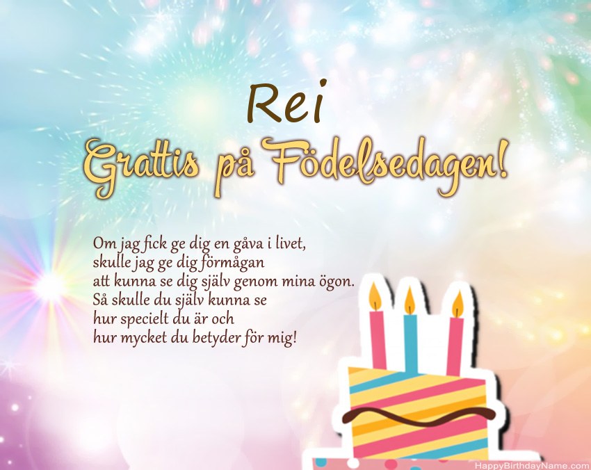 Grattis på födelsedagen Rei i vers