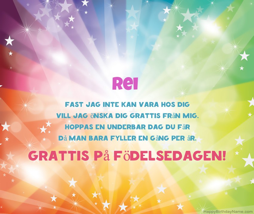 Vackra födelsedagkort för Rei