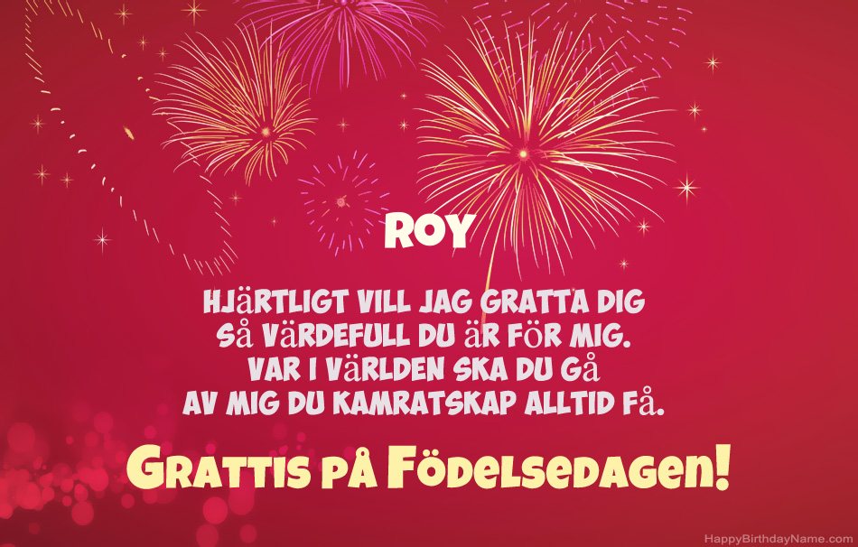 Grattis på födelsedagen Roy, vackra dikter