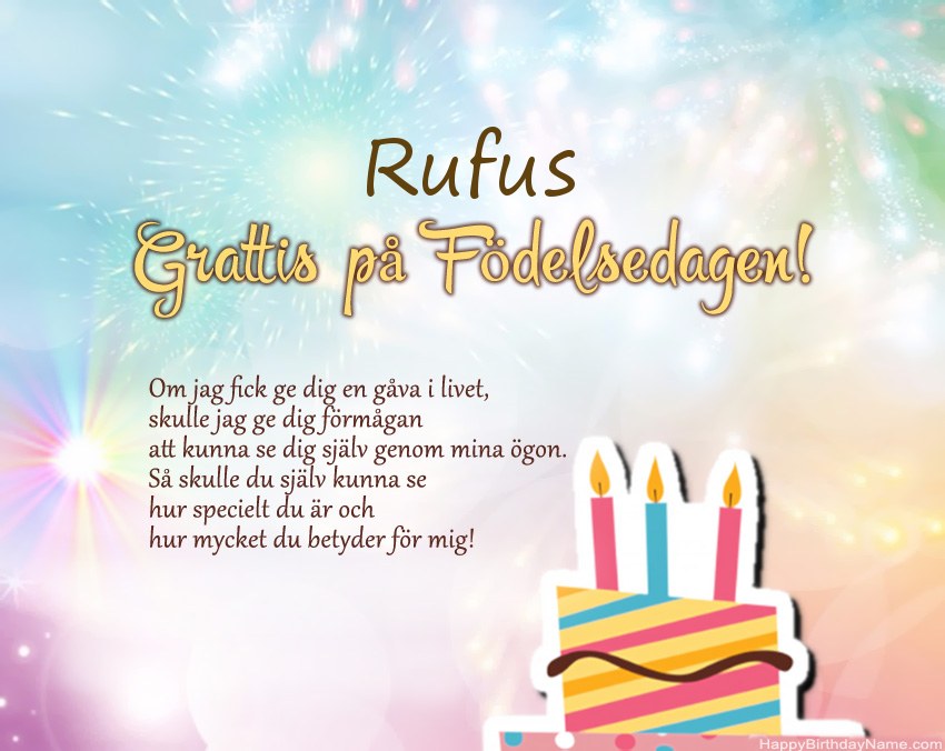 Grattis på födelsedagen Rufus i vers