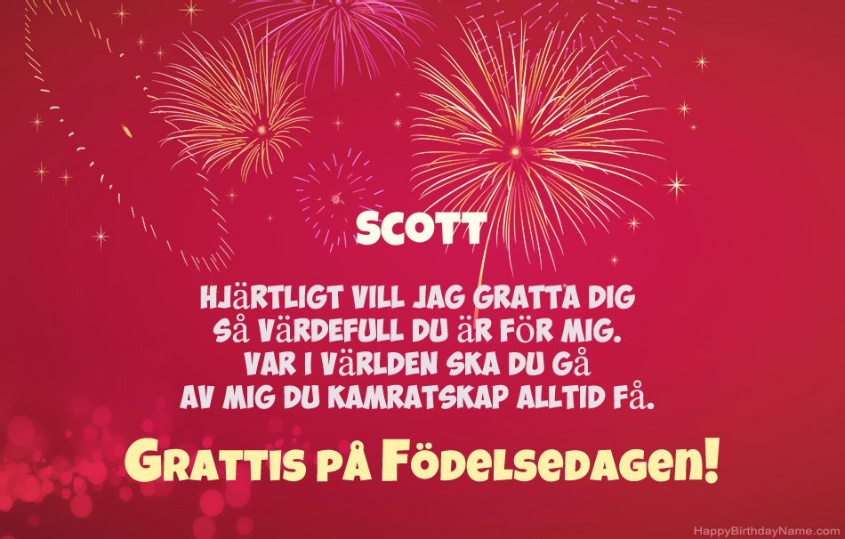 Grattis på födelsedagen Scott, vackra dikter