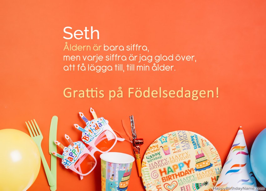 Grattis på födelsedagskort för Seth