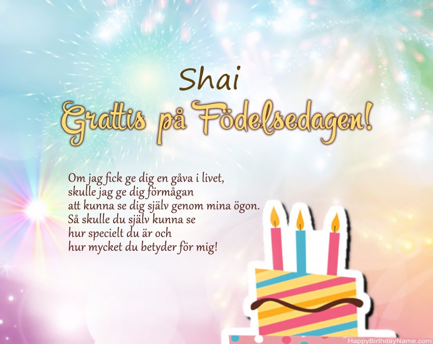 Grattis på födelsedagen Shai i vers