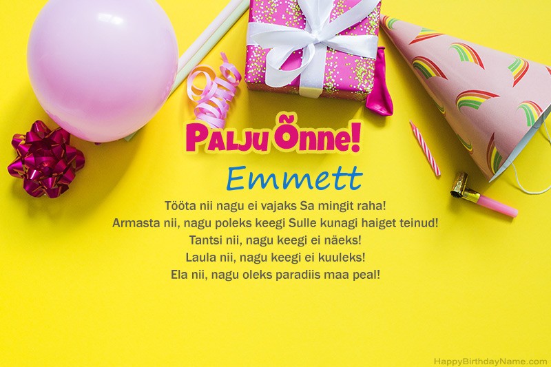 Palju õnne sünnipäeval Emmett proosas Palju õnne sünnipäeval Emmett proosas