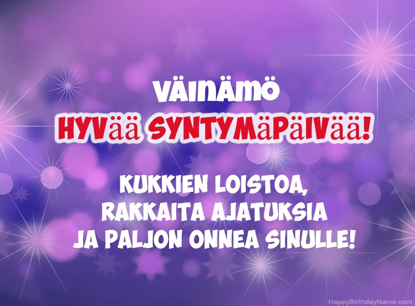Onnittelut Väinämö onnea!