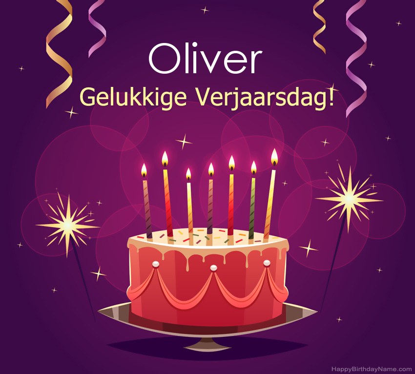 Snaakse groete vir gelukkige verjaardag Oliver-foto