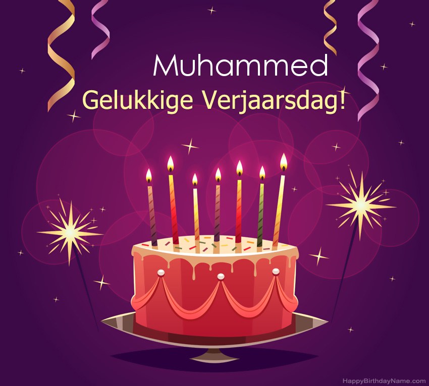 Snaakse groete vir gelukkige verjaardag Muhammed-foto