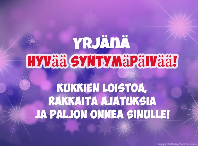 Onnittelut Yrjänä onnea!
