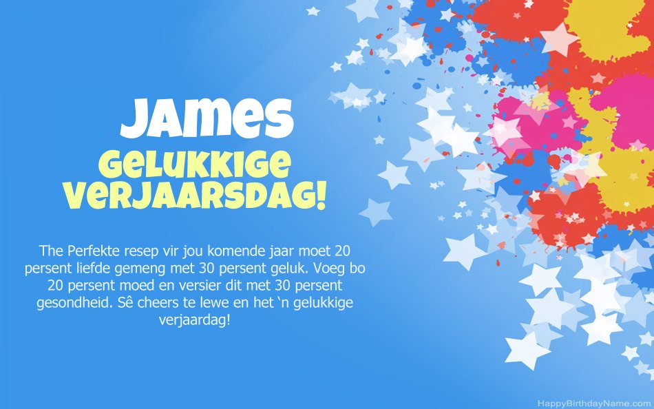 Baie geluk met die verjaarsdag van James