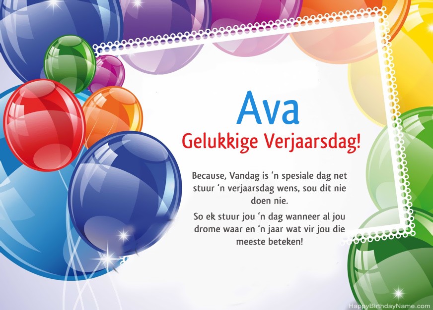 Gelukkige verjaardag Ava!