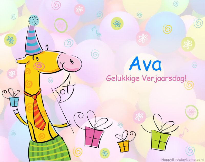 Kinders geluk met die gelukkige verjaardag van Ava