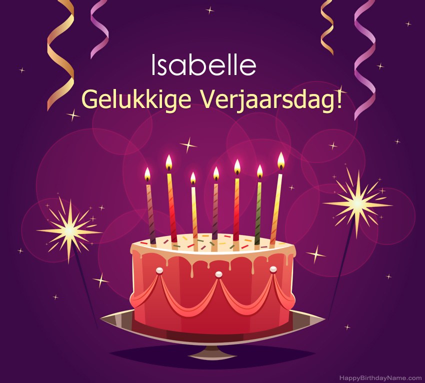 Snaakse groete vir gelukkige verjaardag Isabelle-foto