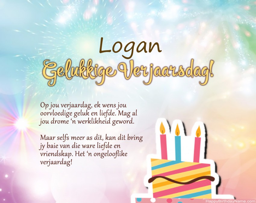 Gelukkige verjaardag Logan in vers