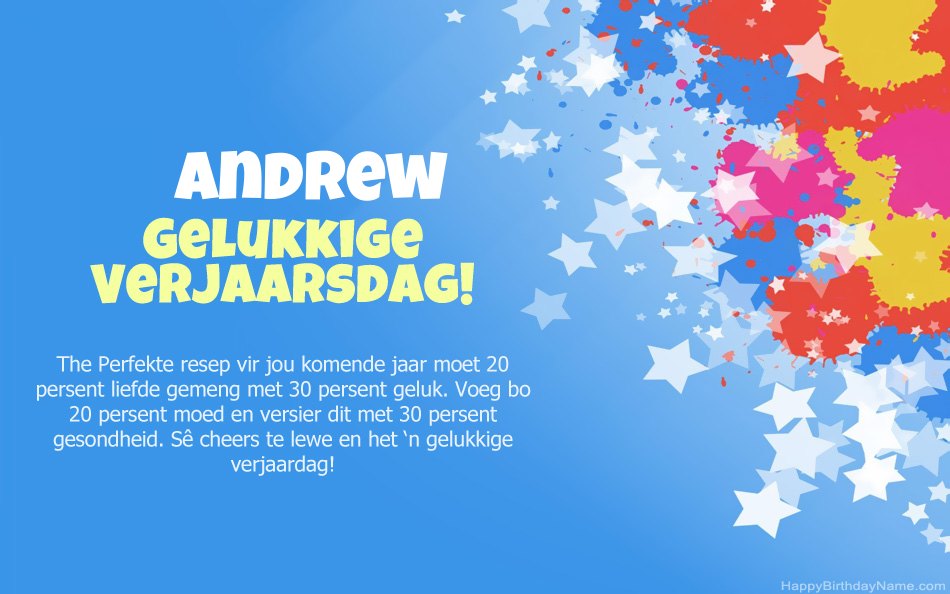 Baie geluk met die verjaarsdag van Andrew