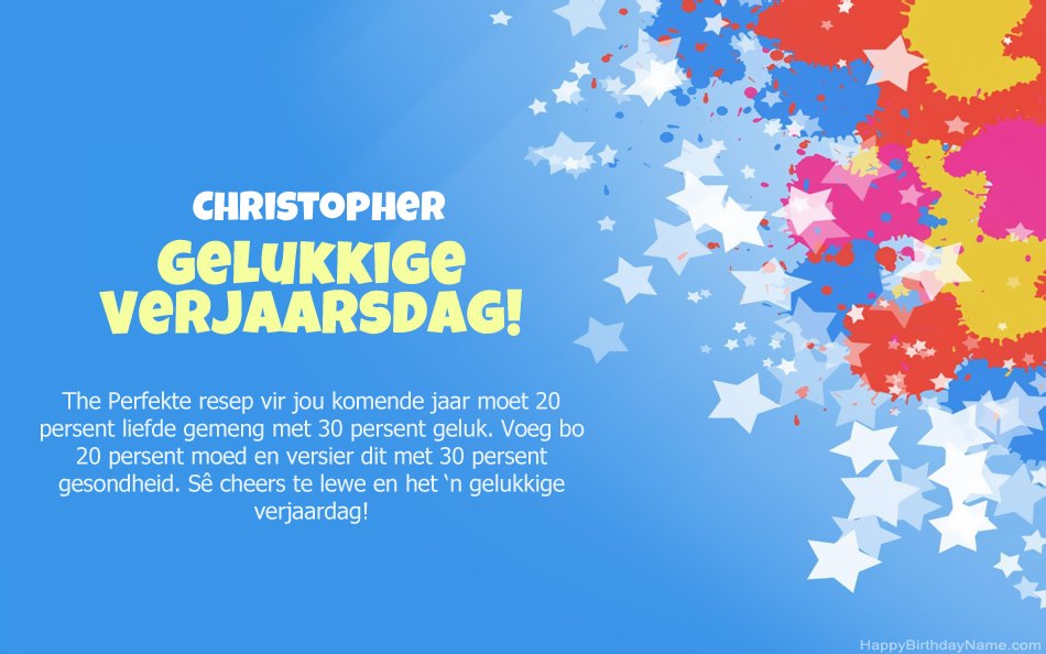 Baie geluk met die verjaarsdag van Christopher