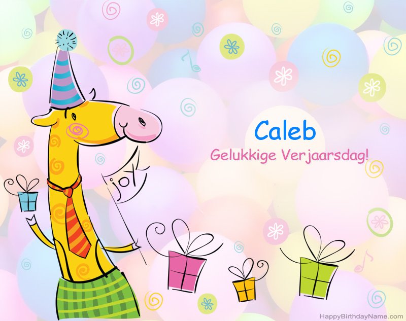 Kinders geluk met die gelukkige verjaardag van Caleb