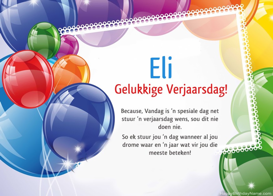 Gelukkige verjaardag Eli!