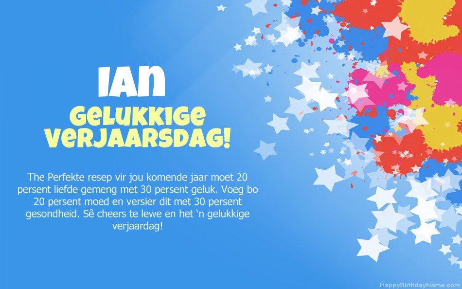 Baie geluk met die verjaarsdag van Ian