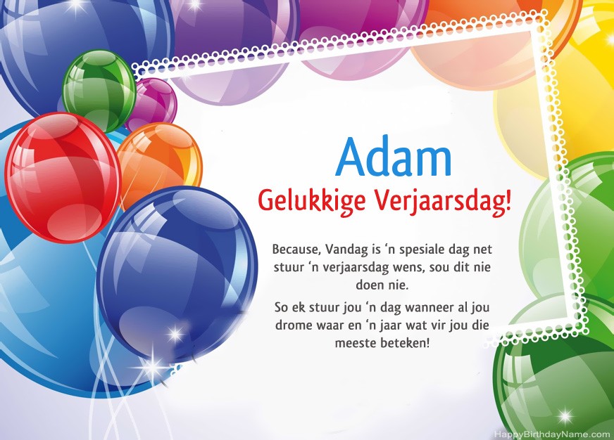 Gelukkige verjaardag Adam!