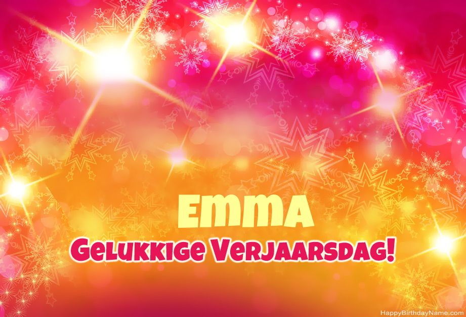 Baie geluk met die gelukkige verjaardag van Emma