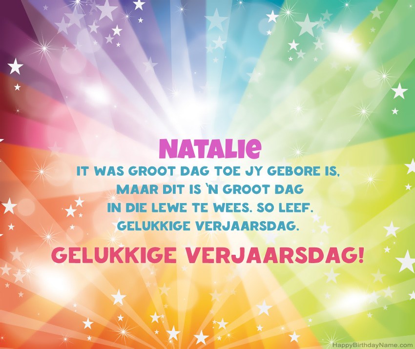 Pragtige gelukkige verjaardagkaartjies vir Natalie