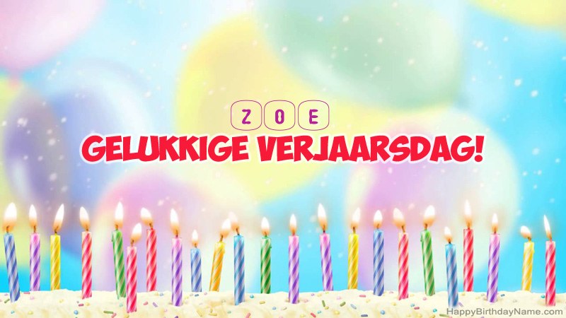 Snaakse gelukkige verjaardagkaartjies vir Zoe